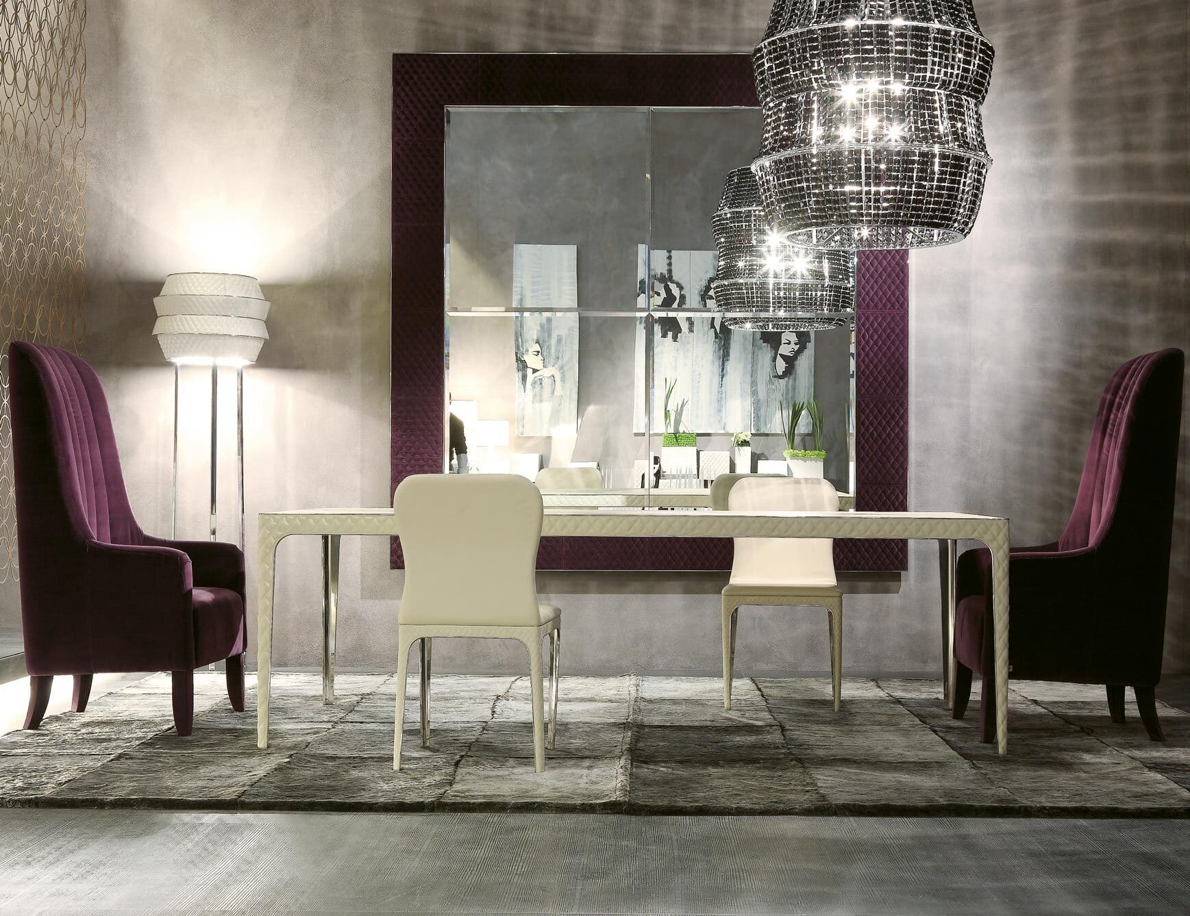 Alexander modern luxury table with cream glass