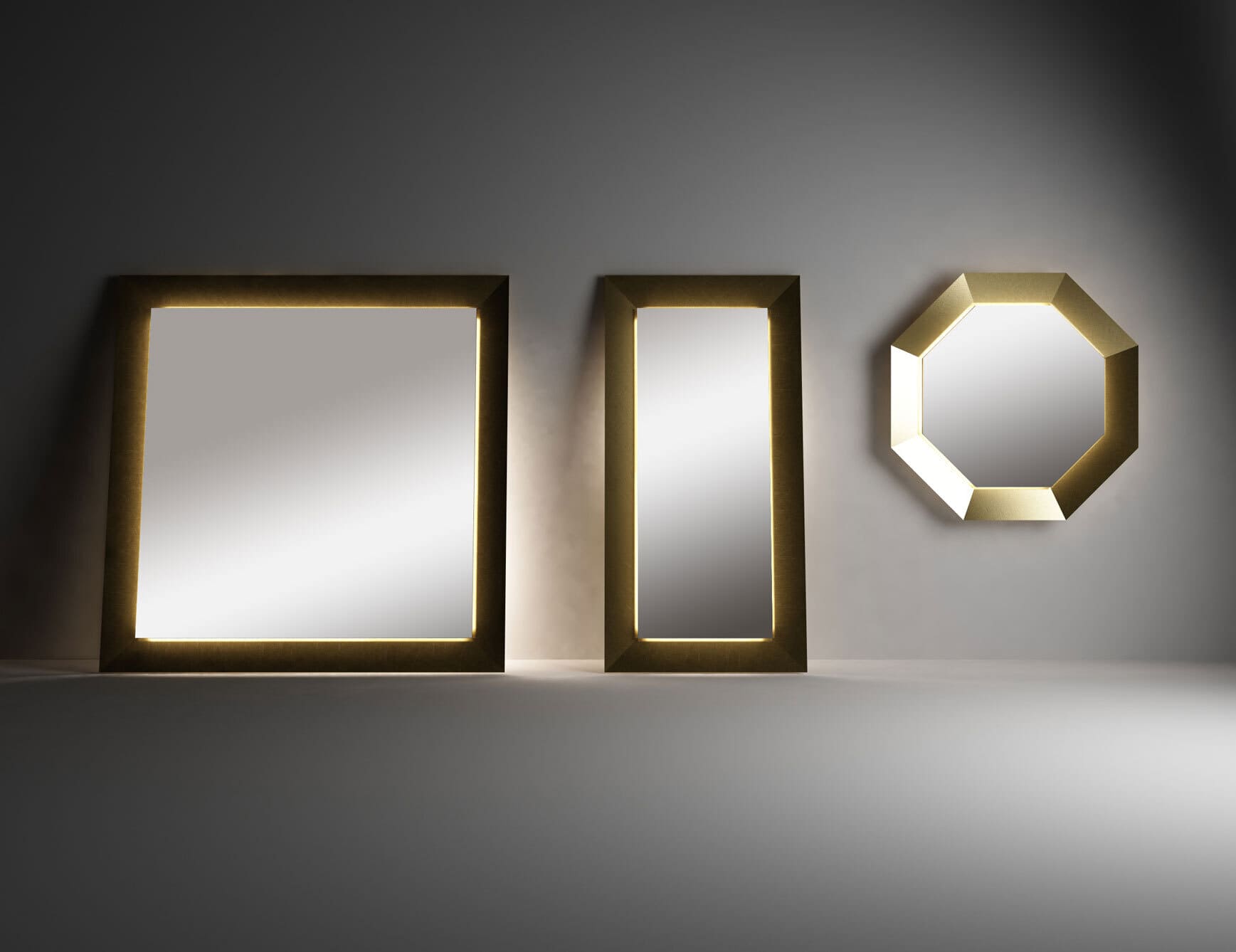 Best World modern luxury mirror with gold metal