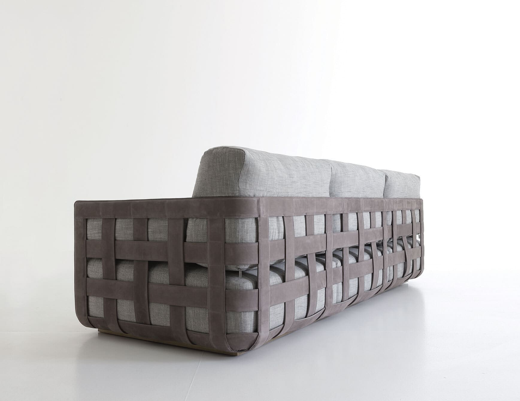 Braid modern luxury sofa chair with grey leather