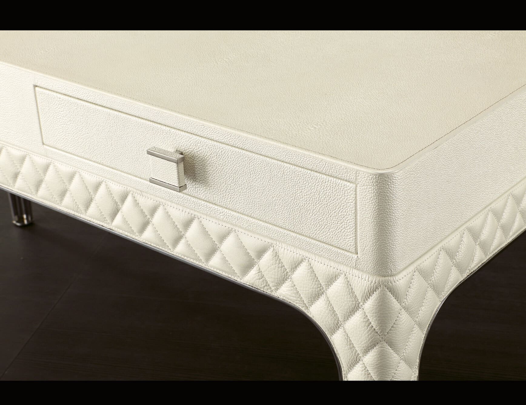 Coline modern luxury desk with white leather