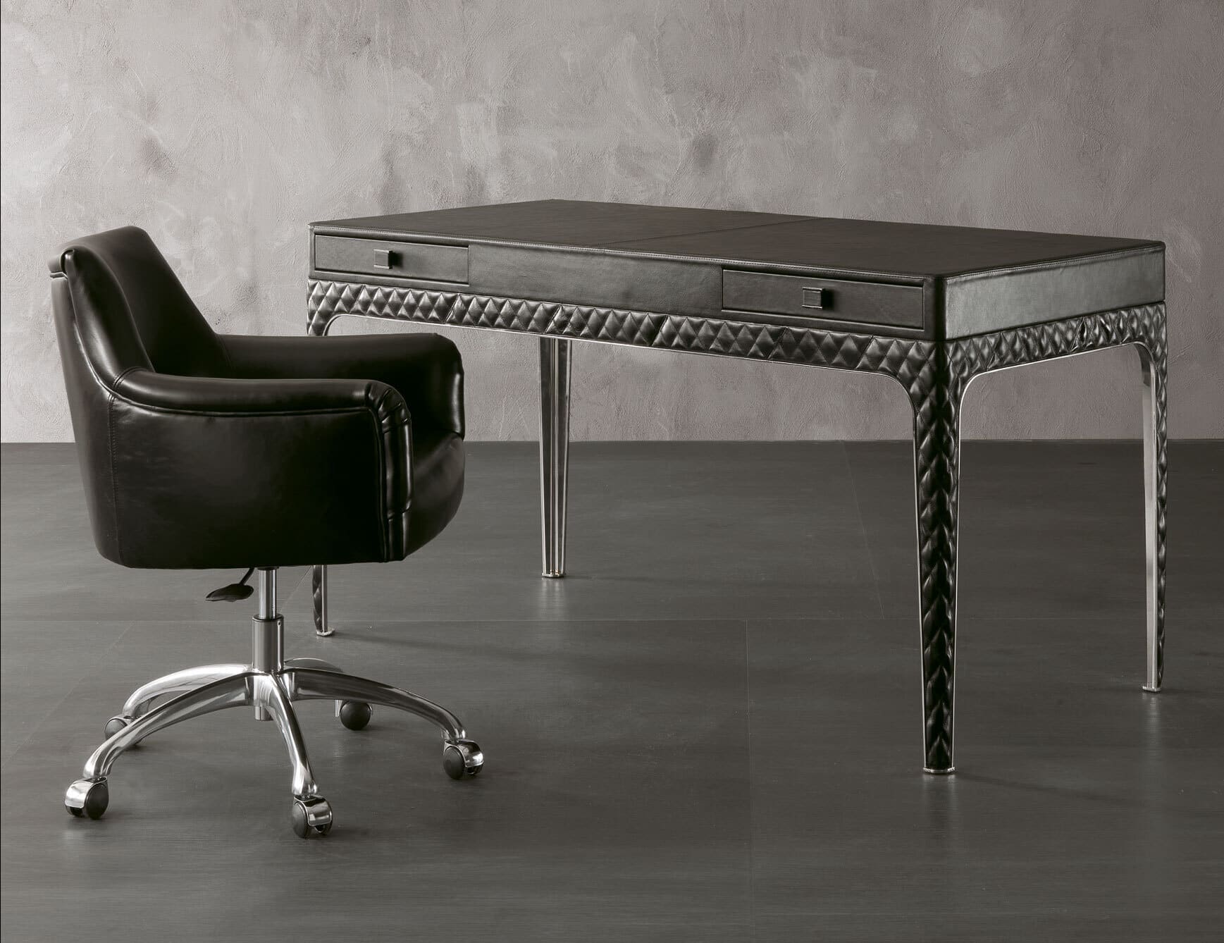 Coline modern luxury desk with black leather