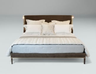 &lt;p&gt;Regency is a luxury Italian double bed with elegant and design with precious lines, upholstered in ivory leather. Bed sommier divided into two parts. Headboard and sommier padded in wood with base in a matt metal finish. Steel corner pieces. Headboard available in 95.3&#8243; and 142.5&#8243;. Bed available in eco-friendly leather, elegant leathers and elegant fabrics. Made in Italy.&lt;/p&gt;
