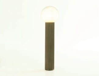 Demetra floor lamp in Italian white alabaster, brown earth leather and brushed black finish. The following finishes are available in: bronze, brushed brass, Ruggine of Florence, brushed burnished, shiny gold, brushed black, freedom green, and shiny black. The following leather colors are also available: black Africa, pomegranate, brown Sahara. This collection uses alabaster which is a soft mineral that creates a unique texture and allows it to be carved. Finishes and profiles available in various options upon request. Available in chandelier, pendant light, double pendant, wall light, table lamp, ceiling light. Made in Italy.

&nbsp;