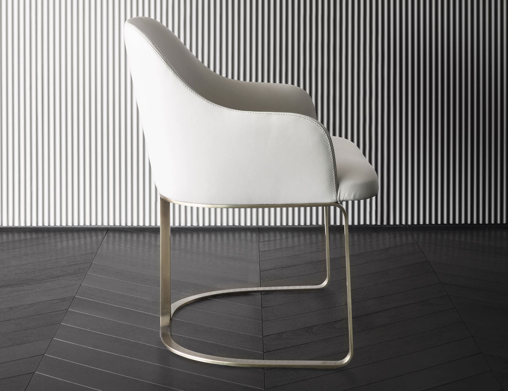 Marie modern luxury chair with white leather