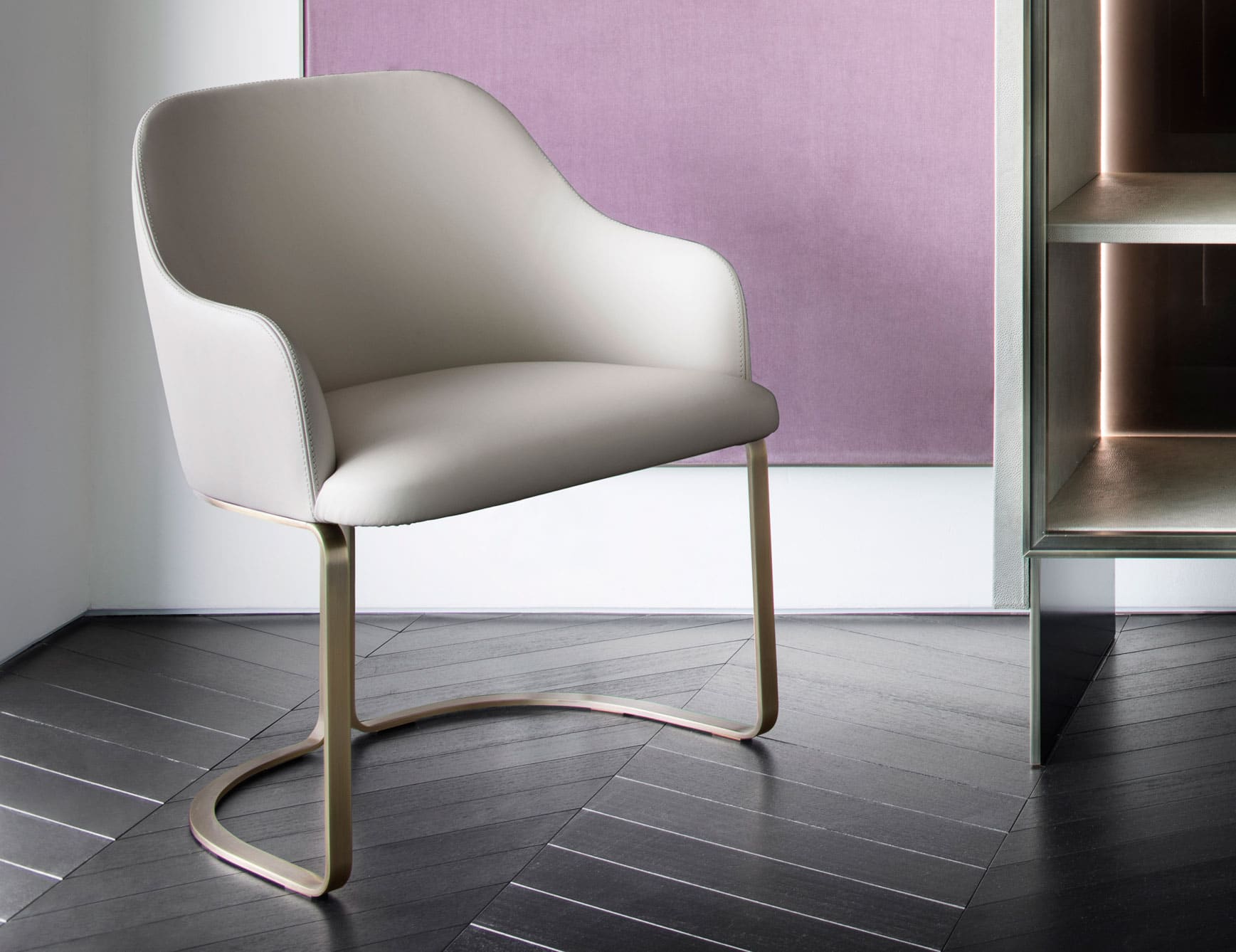Marie modern luxury chair with white leather