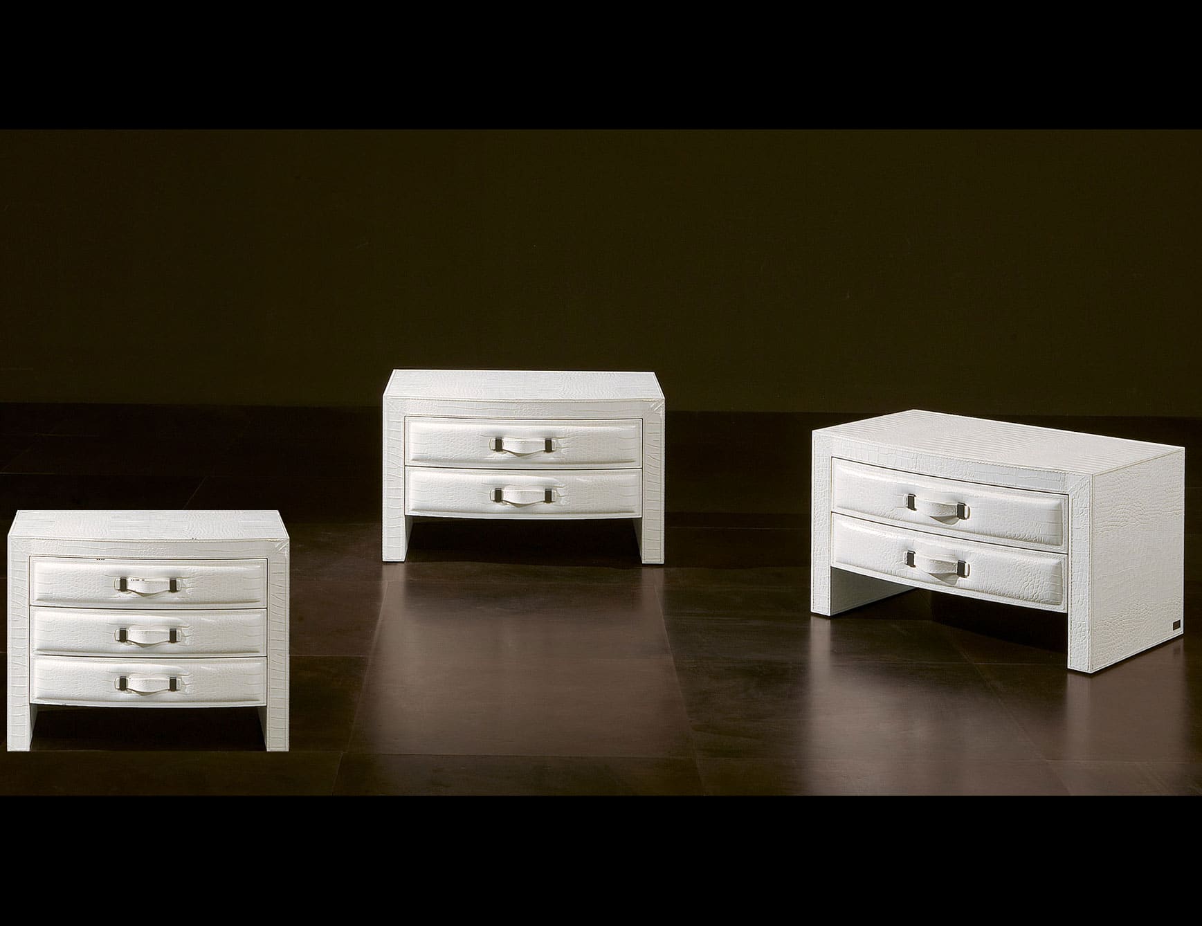 Zion modern luxury nightstand with white leather