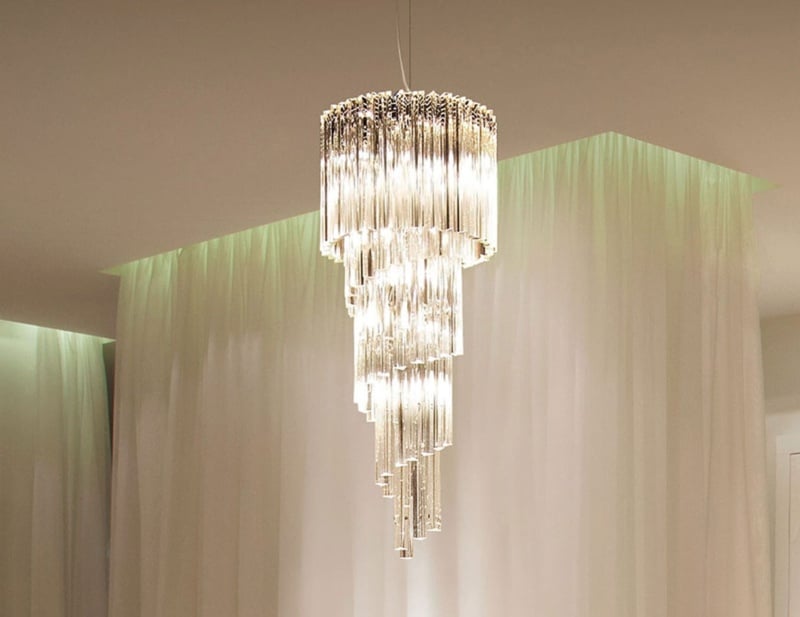 704 modern Italian chandelier with clear glass