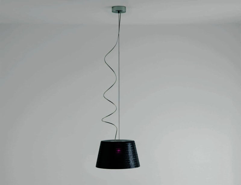 ABC S1 contemporary Italian hanging light with black glass