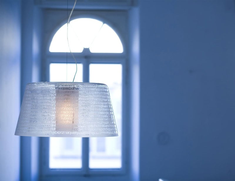 ABC S5 contemporary Italian hanging light with clear glass