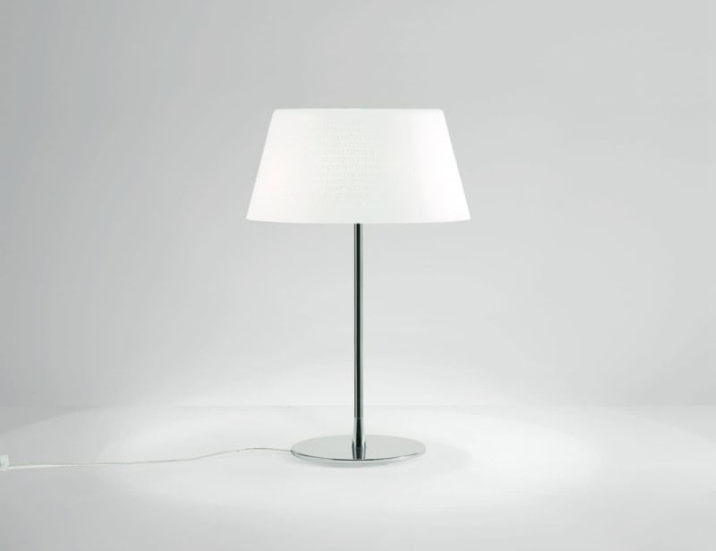 ABC T3 contemporary Italian table lamp with white glass