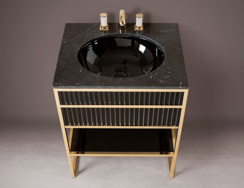 Accademia modern luxury bathroom vanity with black metal