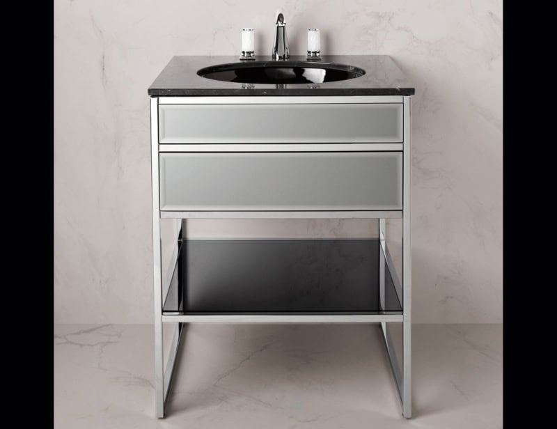 Accademia modern luxury bathroom vanity with white metal