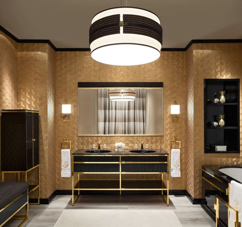 Accademia classic luxury bathroom vanity with black metal