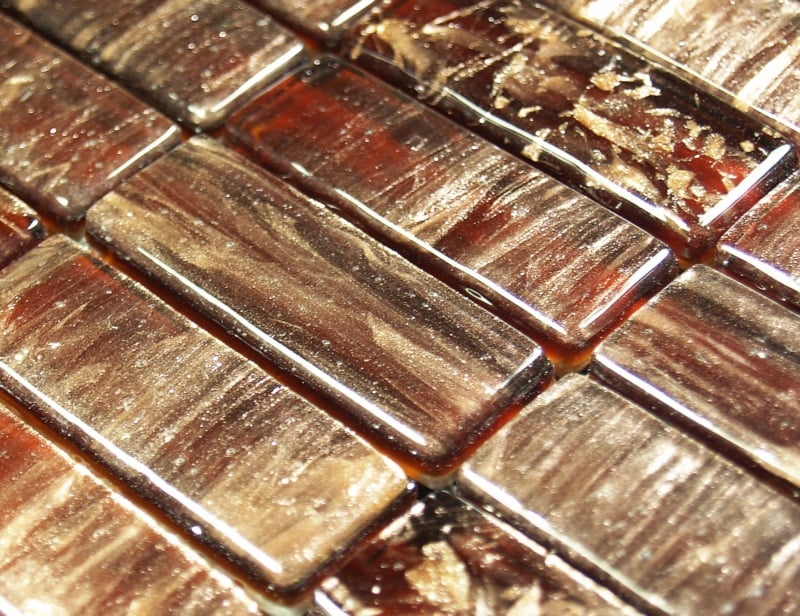 Acqua modern Italian mosaic tiles with brown murano glass