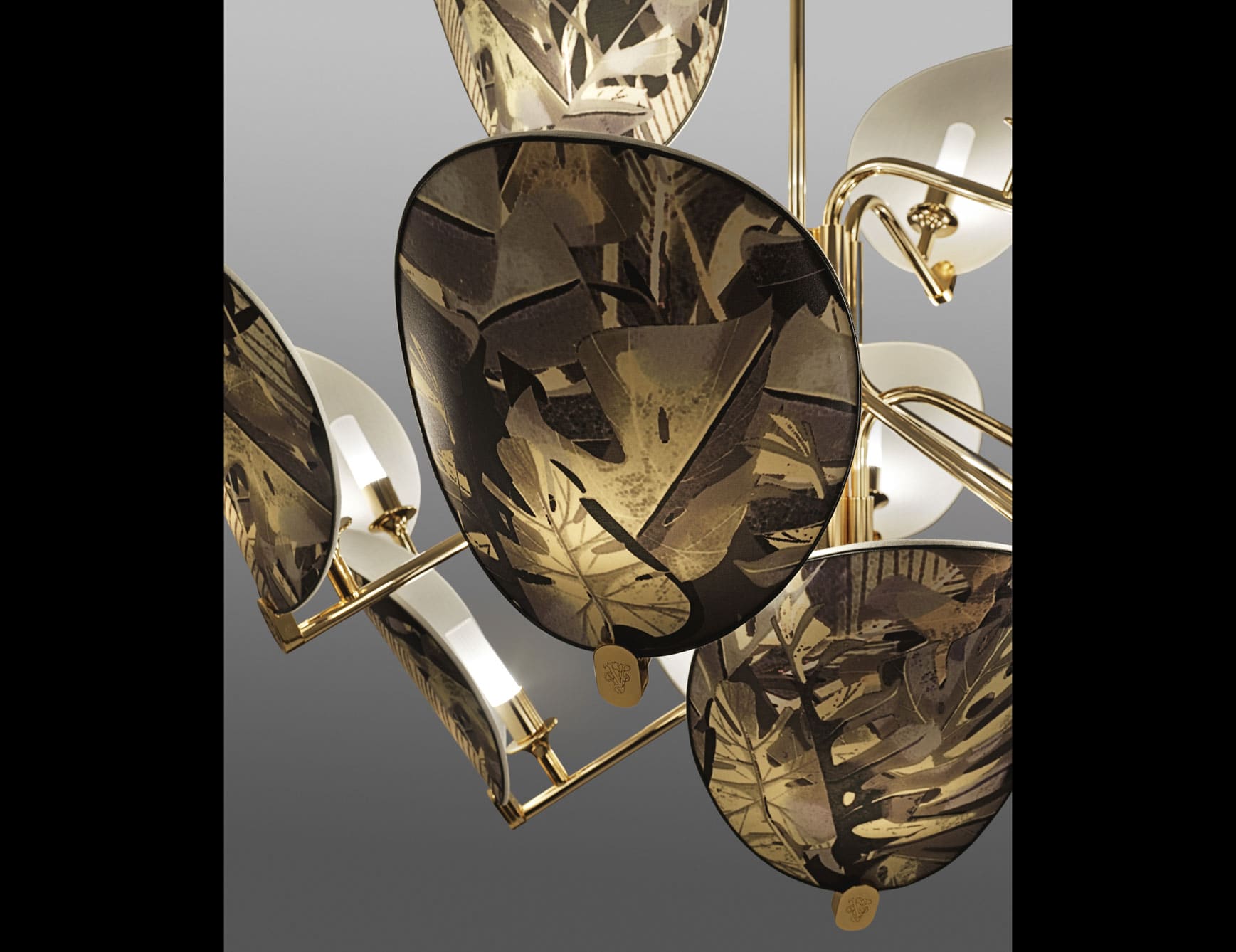 Akira modern luxury hanging light with black metal