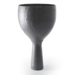 Amber contemporary Italian basin sink with grey Persian marble