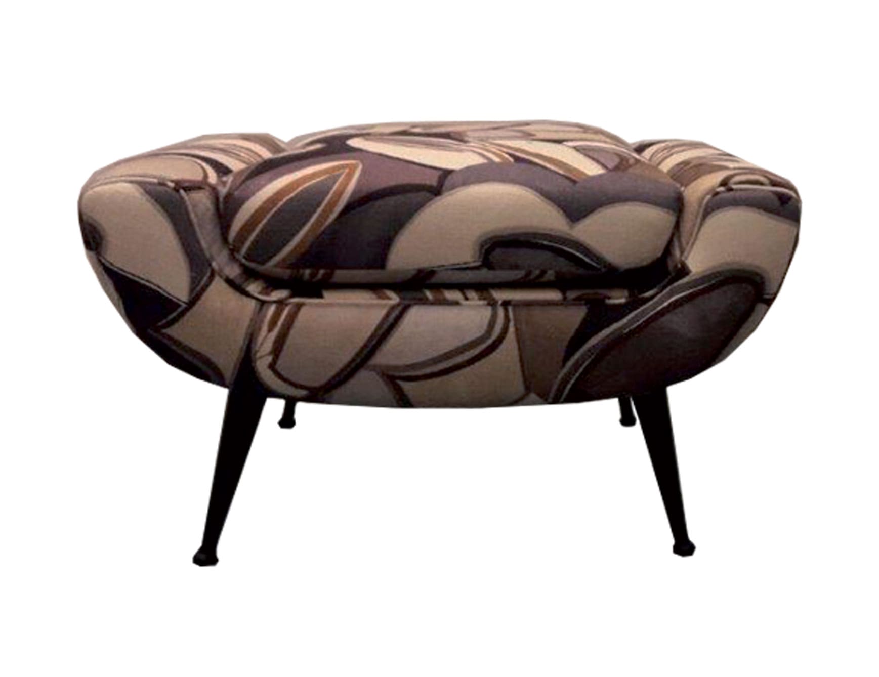 Antonella modern Italian pouf with brown fabric