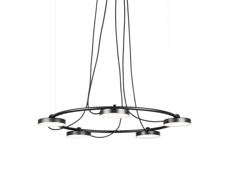 Aro modern Italian hanging light with black metal