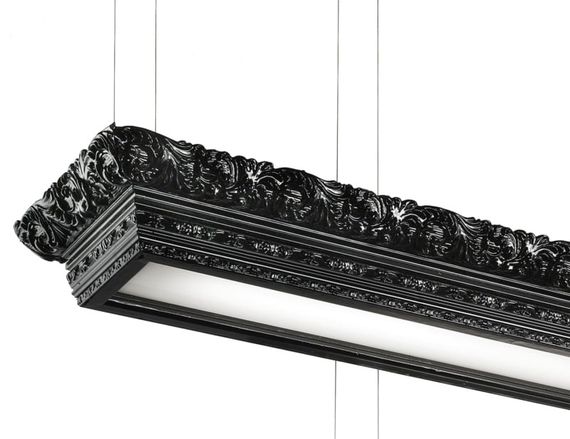 Arte Linear contemporary Italian hanging light with silver metal