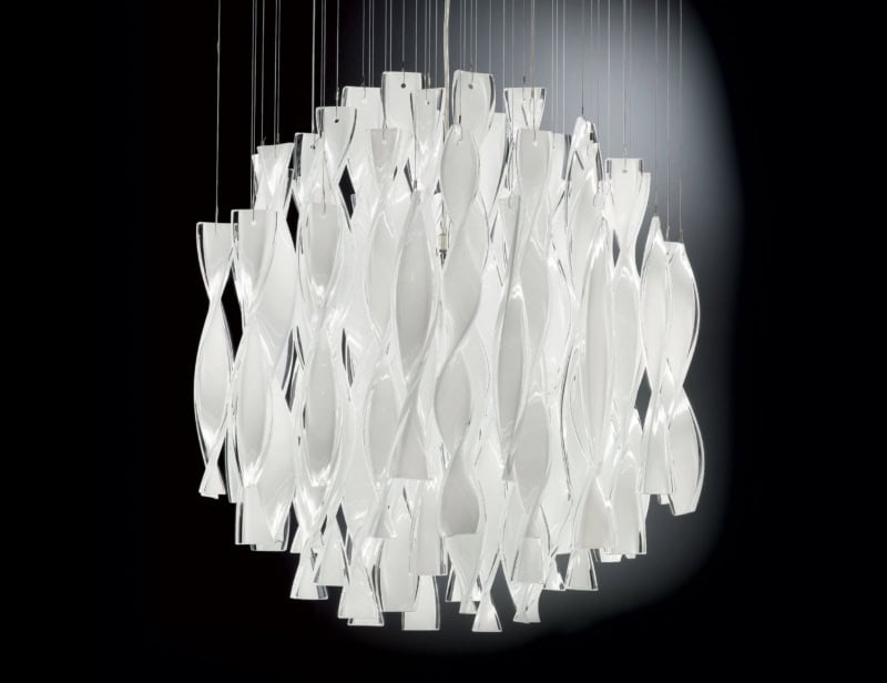 Avir modern luxury hanging light with white glass