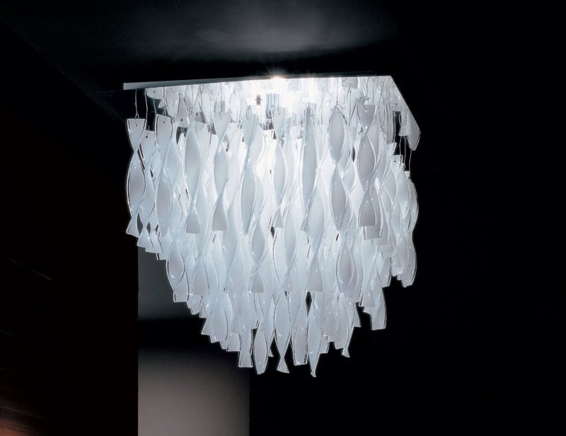 Avir modern luxury hanging light with white glass