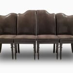 Banco contemporary Italian chair with brown leather