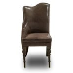 Banco contemporary Italian chair with brown leather