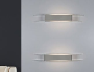 Barra modern Italian sconce with silver metal