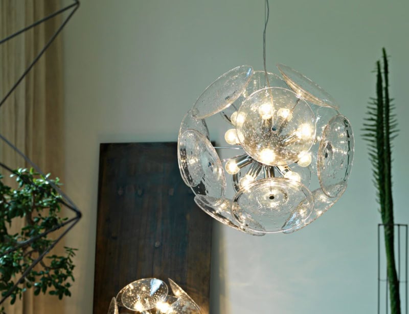 Bios modern Italian hanging light with clear glass