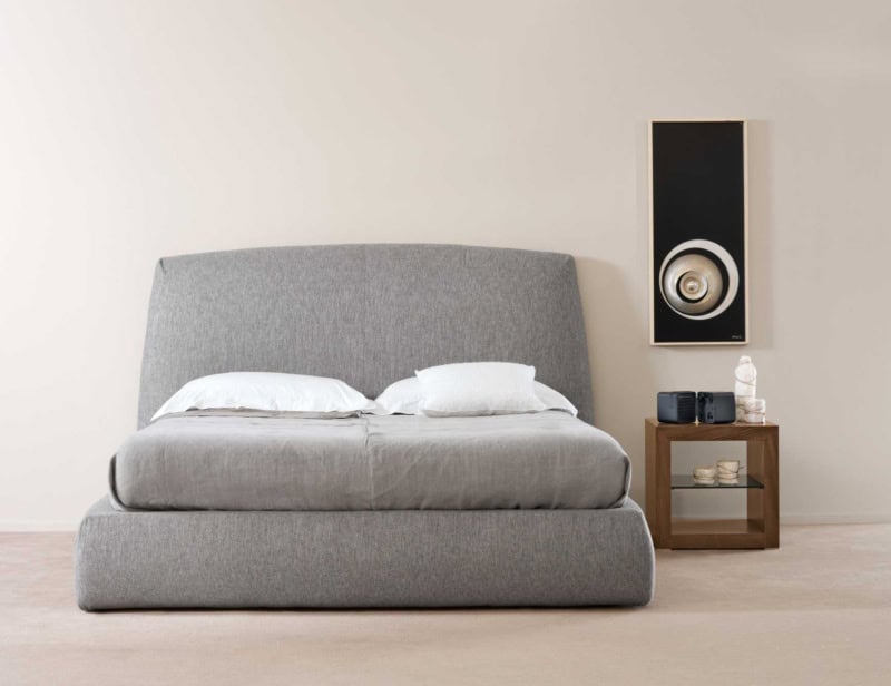 Bold (BED) modern luxury storage bed with grey leather