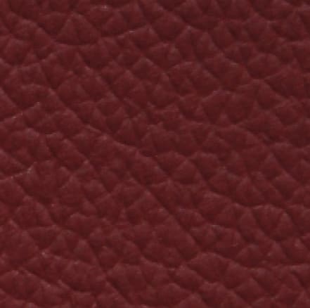 Textured burgundy leather upholstery material sample