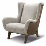Brigitte modern Italian sofa chair with grey leather