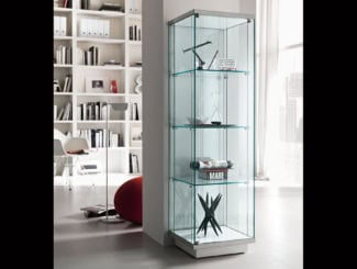 &lt;p&gt;Uffizio luxury italian bookcase shown in grey glass. Structure composed in metal bronze shadow matt with four transparent glass shelves in Avana and grey mirrored glass matt. Optional: Bookcase LED system. Available with three or four shelves. This luxury furniture collection features the finest Italian craftsmanship and brings effortless sophistication to any space. Made in Italy.&lt;/p&gt;
