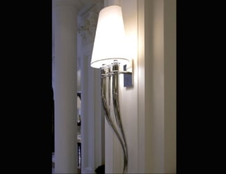 &lt;p&gt;
	Tessuti Designer Italian Square Wall Light created by Studio Stile Masiero is shown in black dome shape with metallic structures elegantly covered in precious fabrics. Shapes are available in round, cone, dome, square and sphere. Made in Italy.&lt;/p&gt;
