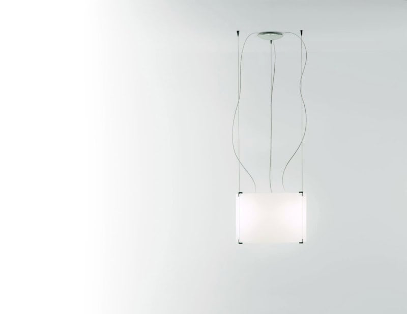 CPL contemporary Italian hanging light with white glass