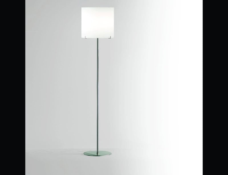CPL contemporary Italian floor lamp with white glass