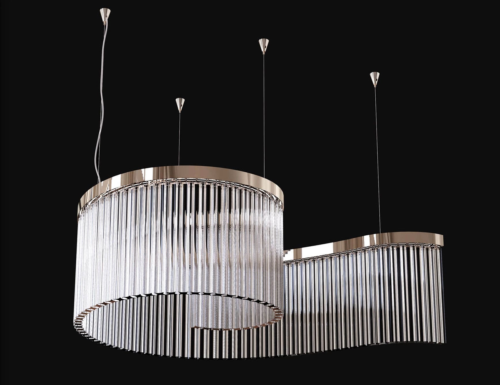 Carmen modern Italian hanging light with clear glass