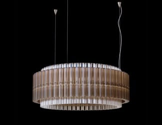 &lt;p&gt;Moon modern Italian designer hanging light shown in bronze resin. Lamp blends perfectly in any living space. Collection diffuses a light that welcomes in any environment. Made in Italy.&lt;/p&gt;
