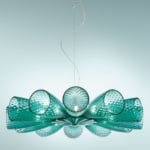 Cheer modern Italian hanging light with green glass