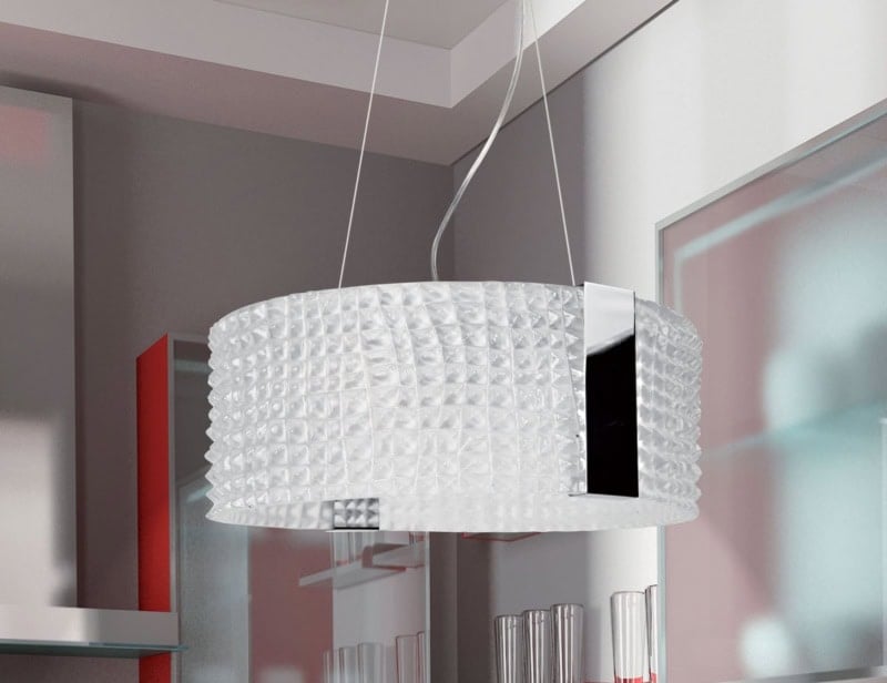 Cocco modern Italian hanging light with white glass