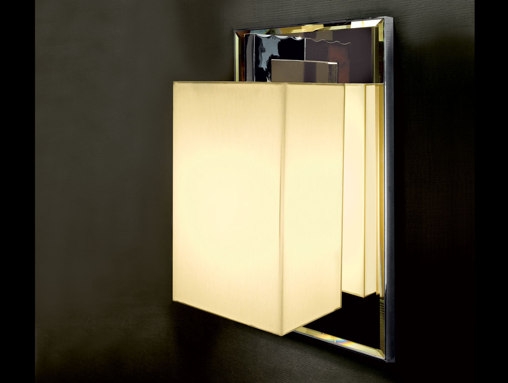 Coco Deluxe contemporary Italian sconce with beige fabric