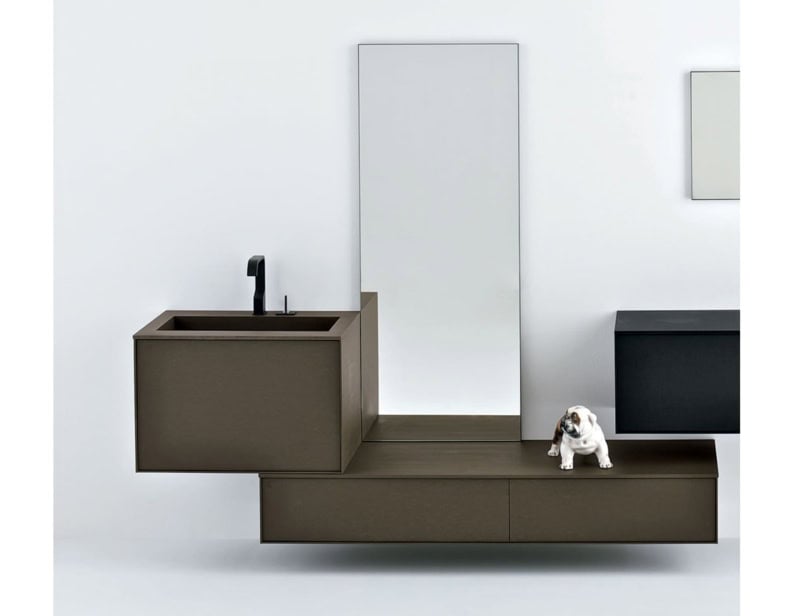 Composition 6 modern luxury bathroom vanity with brown Siena paperstone