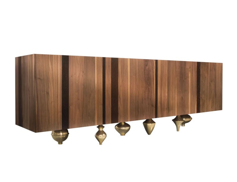 Credenza 1 modern Italian credenza with brown Walnut Wenge wood