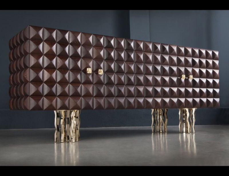 Credenza 10 modern Italian credenza with brown Walnut wood