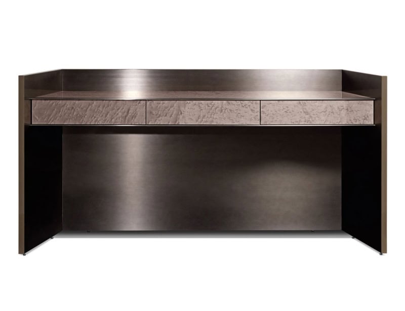 Danny modern luxury vanity table with brown lacquered wood