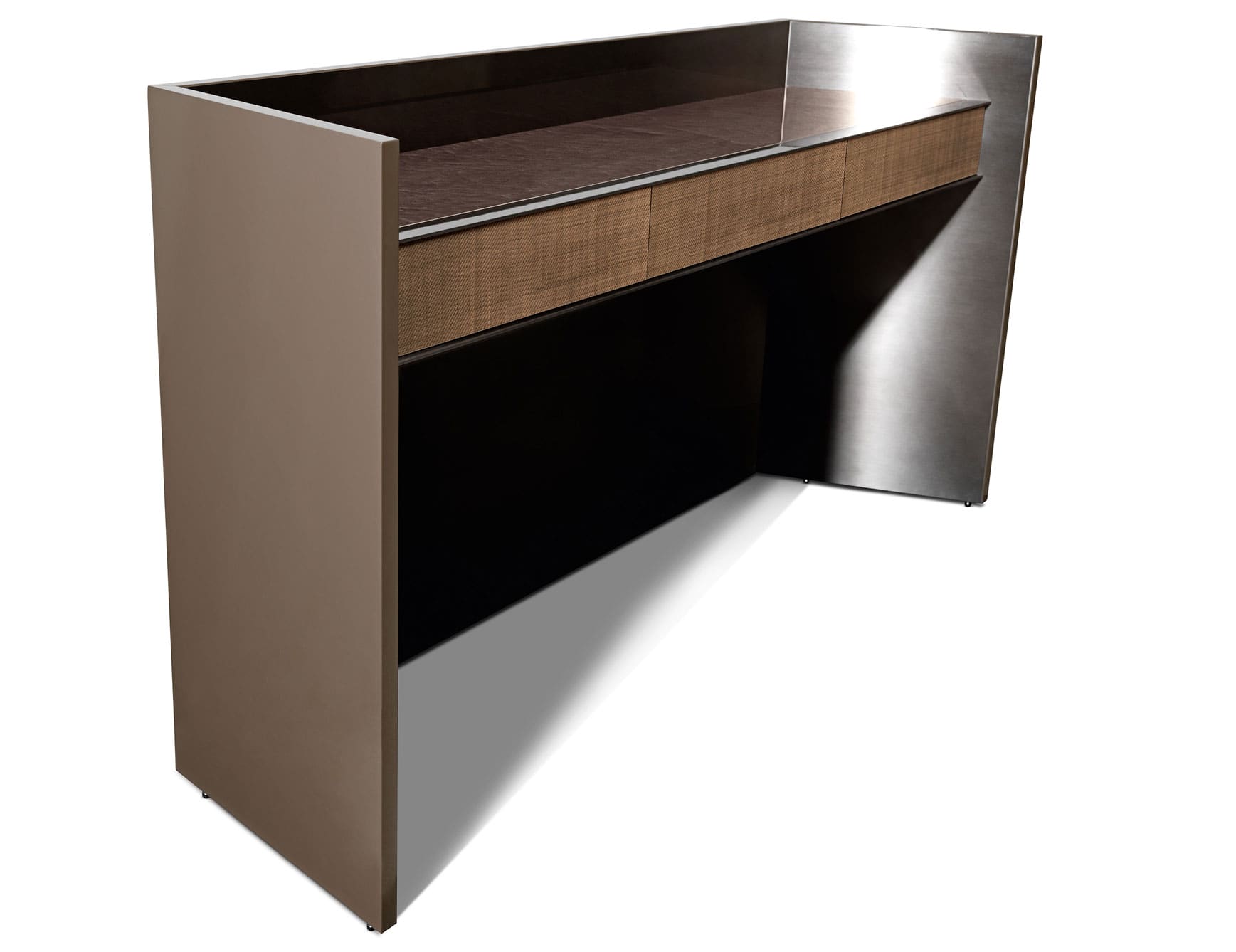 Danny modern luxury vanity table with brown lacquered wood