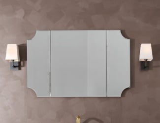 Luxury Italian Adone suspended mirror shown in 43.3&quot; width. Available in 1 size. Made in Italy.