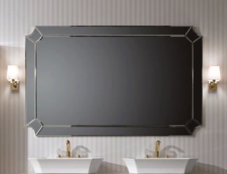 Luxury Italian Adone suspended mirror shown in 43.3&quot; width. Available in 1 size. Made in Italy.