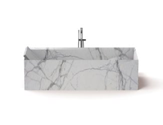 &lt;p&gt;Opera Tosca luxury Italian designer shaped bathtub shown in Portoro marble. Available in series of washbasin and bathtub versions. This collection features a high level of artistic, workmanship and craftsmanship. Elements used in the process include water, pressure, fire and experienced marble workers. Materials available in a wide range of marbles and stones. Dimensions, finishes and materials can be customized upon request. Made in Italy.&lt;/p&gt;
