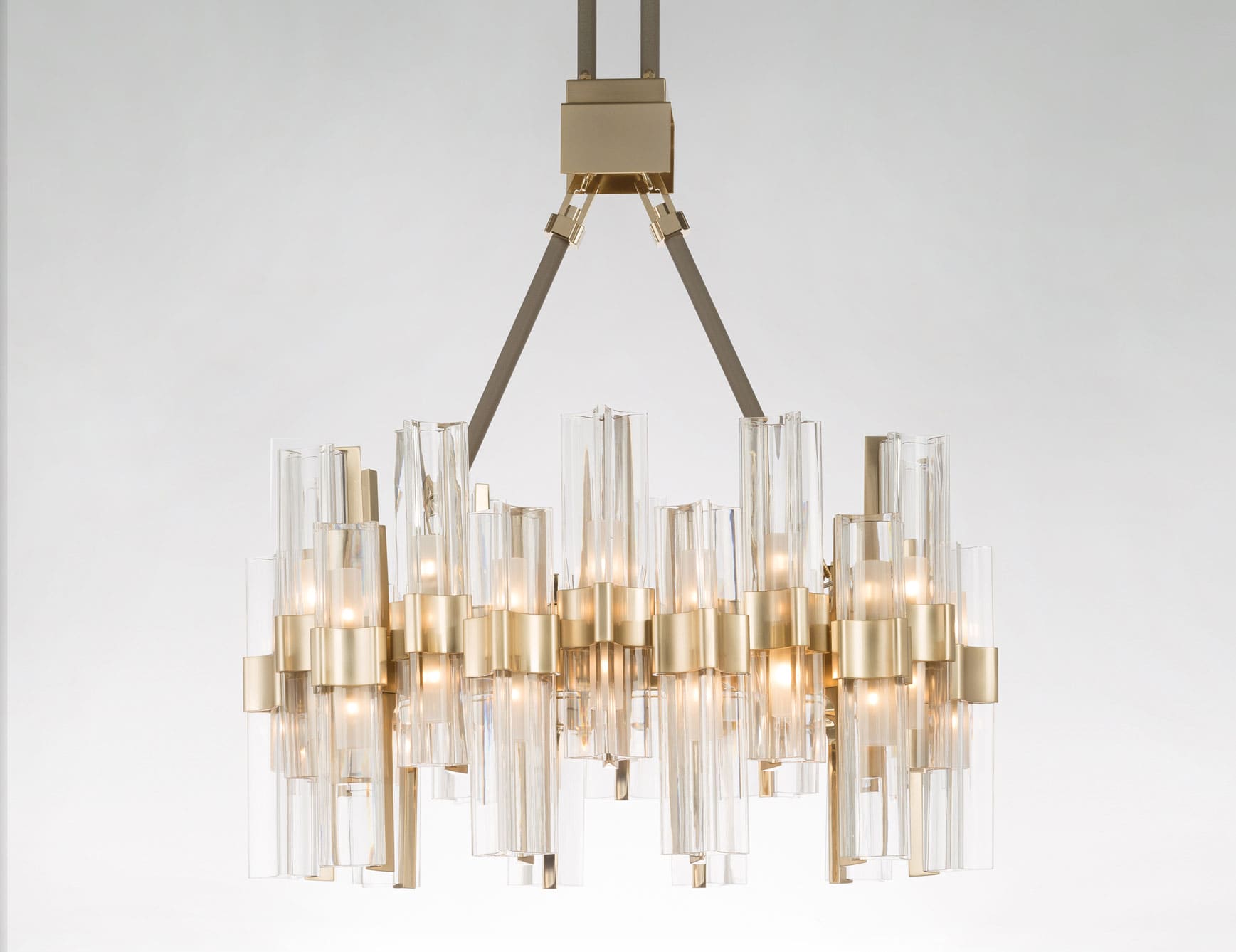 Nella Vetrina Eterea Italian Designer Chandelier in Transparent Crystals